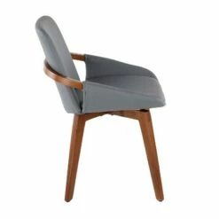 Cosmo Bamboo/Faux Leather Dining Chair Walnut/Gray - LumiSource