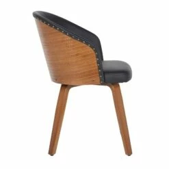 Ahoy Bamboo/Faux Leather Upholstered Dining Chair - LumiSource Walnut/cream
