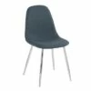 Set of 2 Pebble Metal/Polyester Dining Chairs - LumiSource Chrome/light Gray