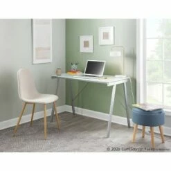 Set of 2 Pebble Metal/Polyester Dining Chairs - LumiSource Natural/blue 18 Set of 2 Pebble Metal/Polyester Dining Chairs - LumiSource Natural/blue -Dining Chairs And Benches Official Shop unnamed file 5892