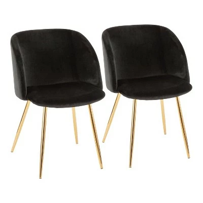 Set of 2 Fran Contemporary Dining Chairs - LumiSource Black/gold 11 Set of 2 Fran Contemporary Dining Chairs - LumiSource Black/gold - Image 9