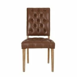 2pk Kessler Contemporary Tufted Dining Chairs - Christopher Knight Home Cognac Brown/natural