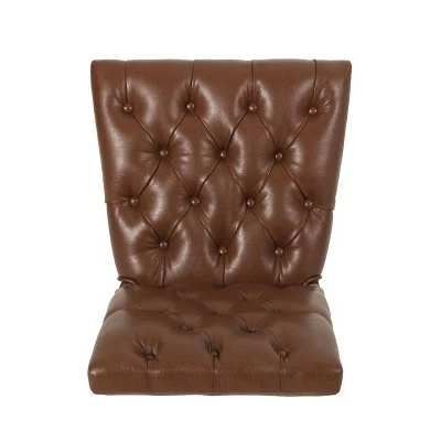 2pk Kessler Contemporary Tufted Dining Chairs - Christopher Knight Home Cognac Brown/natural 6 2pk Kessler Contemporary Tufted Dining Chairs - Christopher Knight Home Cognac Brown/natural - Image 4