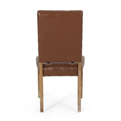 2pk Kessler Contemporary Tufted Dining Chairs - Christopher Knight Home Cognac Brown/natural 7 2pk Kessler Contemporary Tufted Dining Chairs - Christopher Knight Home Cognac Brown/natural - Image 5
