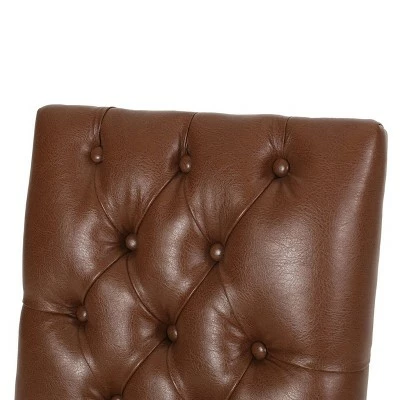 2pk Kessler Contemporary Tufted Dining Chairs - Christopher Knight Home Cognac Brown/natural 8 2pk Kessler Contemporary Tufted Dining Chairs - Christopher Knight Home Cognac Brown/natural - Image 6