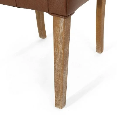 2pk Kessler Contemporary Tufted Dining Chairs - Christopher Knight Home Cognac Brown/natural 9 2pk Kessler Contemporary Tufted Dining Chairs - Christopher Knight Home Cognac Brown/natural - Image 7