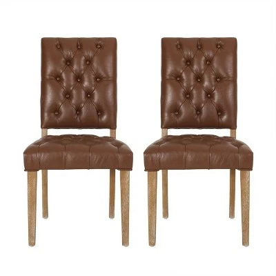 2pk Kessler Contemporary Tufted Dining Chairs - Christopher Knight Home Cognac Brown/natural 11 2pk Kessler Contemporary Tufted Dining Chairs - Christopher Knight Home Cognac Brown/natural - Image 9