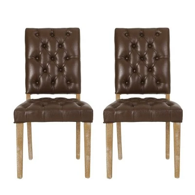 2pk Kessler Contemporary Tufted Dining Chairs - Christopher Knight Home Cognac Brown/natural 12 2pk Kessler Contemporary Tufted Dining Chairs - Christopher Knight Home Cognac Brown/natural - Image 10
