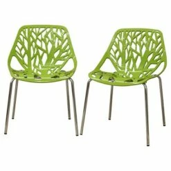 Birch Sapling Plastic Modern Dining Chair (Set Of 2) - Baxton Studio Green -Dining Chairs And Benches Official Shop unnamed file 5940