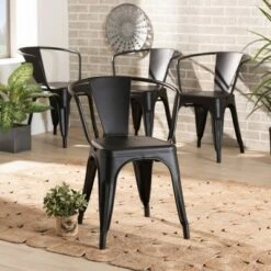 4pc Ryland Metal Dining Chair Set - Baxton Studio Gray -Dining Chairs And Benches Official Shop unnamed file 5946