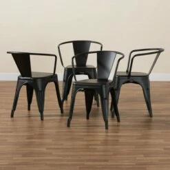 4pc Ryland Metal Dining Chair Set - Baxton Studio Gray -Dining Chairs And Benches Official Shop unnamed file 5947