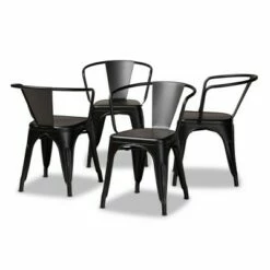 4pc Ryland Metal Dining Chair Set - Baxton Studio Gray -Dining Chairs And Benches Official Shop unnamed file 5948