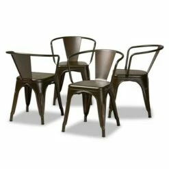 4pc Ryland Metal Dining Chair Set - Baxton Studio Gray -Dining Chairs And Benches Official Shop unnamed file 5950