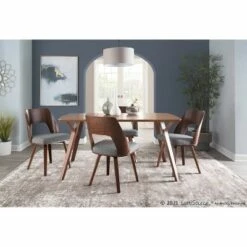 Set of 2 Triad Bamboo/Polyester Dining Chairs Walnut/Gray - LumiSource -Dining Chairs And Benches Official Shop unnamed file 5980