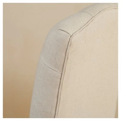 Set of 2 Berlin Tufted Fabric Dining Chair Natural - Christopher Knight Home 3 Set of 2 Berlin Tufted Fabric Dining Chair Natural - Christopher Knight Home