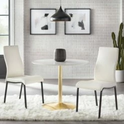 Set of 2 Nora Contemporary Dining Chairs White - Buylateral