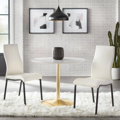 Set of 2 Nora Contemporary Dining Chairs White - Buylateral 3 Set of 2 Nora Contemporary Dining Chairs White - Buylateral