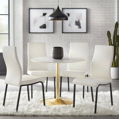 Set of 2 Nora Contemporary Dining Chairs White - Buylateral 4 Set of 2 Nora Contemporary Dining Chairs White - Buylateral - Image 2