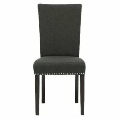 Set of 2 Harrowgate Linen Modern Dining Chair Dark Gray - Baxton Studio