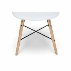 Set of 4 18" Plastic Molded Mid-Century Modern Dining Chairs & Beechwood Legs with Wire Accent White - OFM -Dining Chairs And Benches Official Shop unnamed file 6173