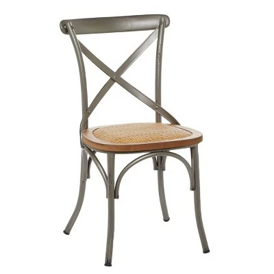 Farmhouse Iron Dining Chair - Olivia & May Gray 10 Farmhouse Iron Dining Chair - Olivia & May Gray - Image 8