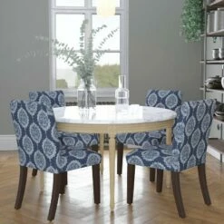 Hendrix Dining Chair in Damask - Skyline Furniture Elliot Floral Navy -Dining Chairs And Benches Official Shop unnamed file 6240