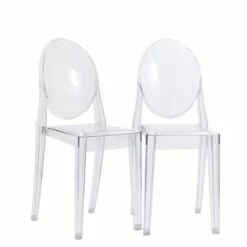 Set of 2 Casper Dining Chairs Clear - Modway