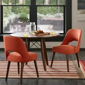 Ink+Ivy Set of 2 Nola Dining Chair Orange/Dark Brown 3 Ink+Ivy Set of 2 Nola Dining Chair Orange/Dark Brown