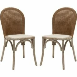 Kioni Rattan Side Chair (Set of 2) - Taupe - Safavieh -Dining Chairs And Benches Official Shop unnamed file 631