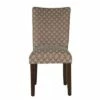 Wooden Parson Dining Chair with Damask Pattern Fabric Upholstery Brown - Benzara -Dining Chairs And Benches Official Shop unnamed file 6311