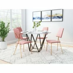 Set of 2 Cecilia Dining Chairs Pink/Gold - ZM Home -Dining Chairs And Benches Official Shop unnamed file 6347