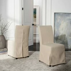 Set of 2 Dining Chairs Beige - Safavieh