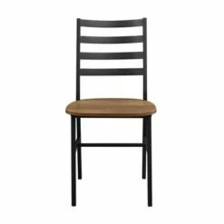 Set of 2 Slat Back Metal and Wood Dining Chair - Saracina Home Rustic Oak -Dining Chairs And Benches Official Shop unnamed file 6400