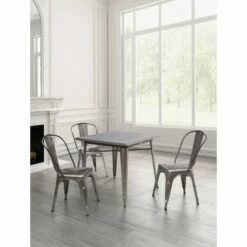 Set of 2 Industrial Style Metal Dining Chairs Gunmetal - ZM Home -Dining Chairs And Benches Official Shop unnamed file 6406