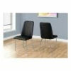 Dining Chair Leather and Chrome - EveryRoom Black