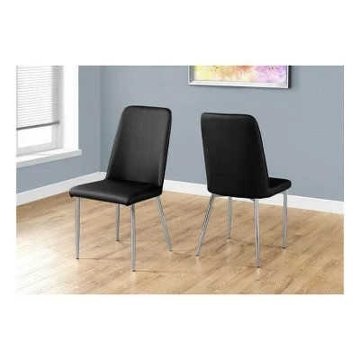 Dining Chair Leather and Chrome - EveryRoom Black 3 Dining Chair Leather and Chrome - EveryRoom Black