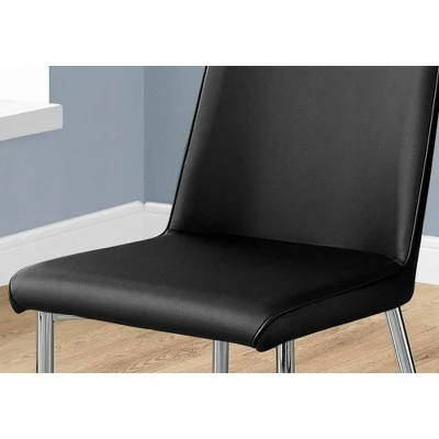Dining Chair Leather and Chrome - EveryRoom Black 4 Dining Chair Leather and Chrome - EveryRoom Black - Image 2