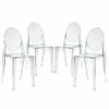 Set of 4 Casper Dining Chairs Clear - Modway