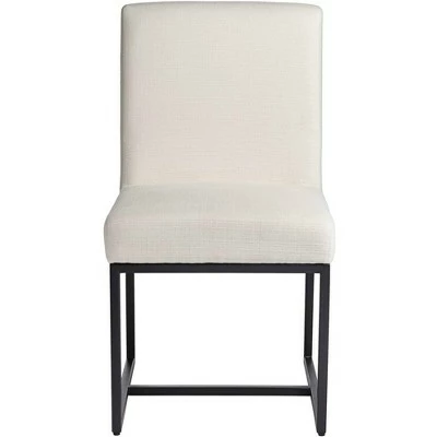 Universal Lighting And Decor Myles Off-White Fabric and Black Metal Dining Chair 8 Universal Lighting And Decor Myles Off-White Fabric and Black Metal Dining Chair - Image 6