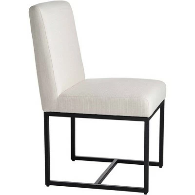 Universal Lighting And Decor Myles Off-White Fabric and Black Metal Dining Chair 9 Universal Lighting And Decor Myles Off-White Fabric and Black Metal Dining Chair - Image 7