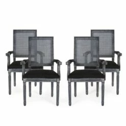 Set of 4 Maria French Country Wood and Cane Upholstered Dining Chairs - Christopher Knight Home Beige/natural -Dining Chairs And Benches Official Shop unnamed file 647