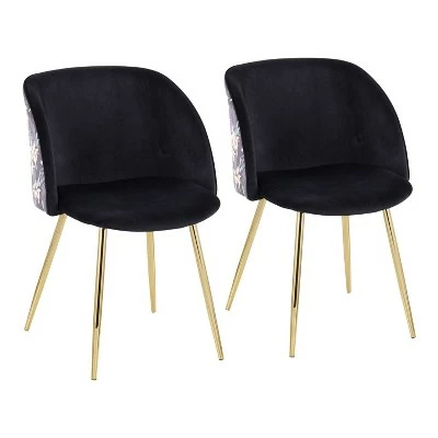 Set of 2 Fran Contemporary Dining Chairs - LumiSource Black/gold 17 Set of 2 Fran Contemporary Dining Chairs - LumiSource Black/gold - Image 15