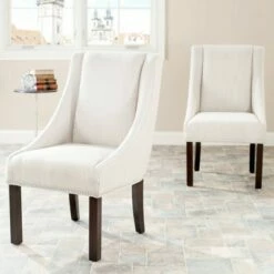 Set of 2 Morris Nailhead Dining Chair - Safavieh Cream