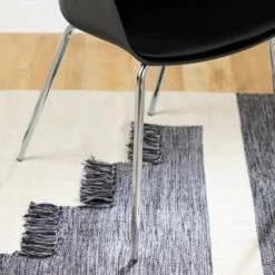 Set of 2 Flam Dining Chairs with Silver Metal Legs - South Shore Black