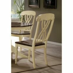 Set of 2 Dylan Side Dining Chair Wood/Buttermilk/Oak - Acme Furniture