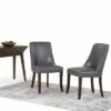 Set of 2 Haley Deluxe Dining Chair Stone Gray Faux Leather - WyndenHall