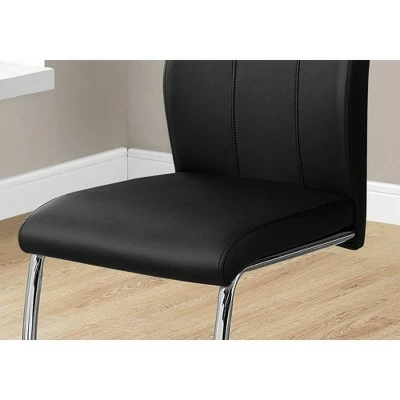 Dining Chair - Black Leather & Chrome - EveryRoom 4 Dining Chair - Black Leather & Chrome - EveryRoom - Image 2
