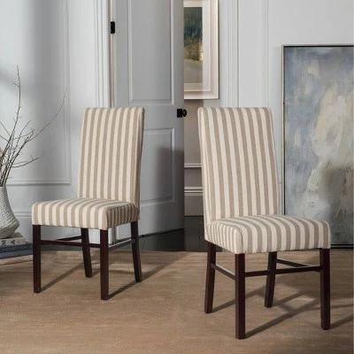 Set of 2 Dining Chairs Tan White - Safavieh 3 Set of 2 Dining Chairs Tan White - Safavieh