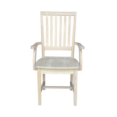 Mission Side Chair with Arms Unfinished - International Concepts 3 Mission Side Chair with Arms Unfinished - International Concepts