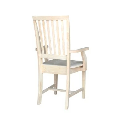Mission Side Chair with Arms Unfinished - International Concepts 4 Mission Side Chair with Arms Unfinished - International Concepts - Image 2